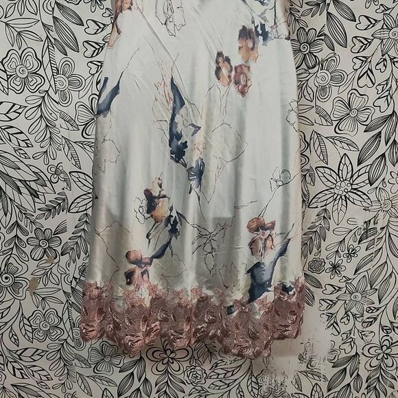 Soma ROMANTIC sexy lace floral silk mini slip dress M evening cocktail chemise - Picture 4 of 10